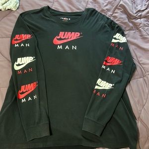 Jump Man long sleeve black tshirt
